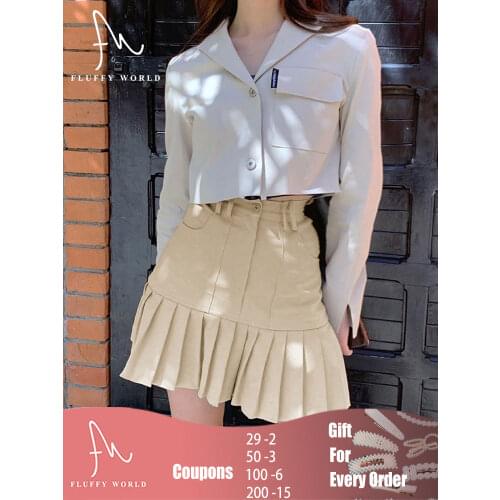 Women Harajuku Punk Y2K Pleated Skirt High Waist Solid Color Shorts Skirts Women Ruffles Fashion Korean Streetwear Bottom