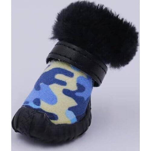 Pet Small Dog Winter Cotton Snow Shoes Teddy Bichon Soft Camouflage Warm Thick Socks Puppy Boot Pet Products Zapatos Perro