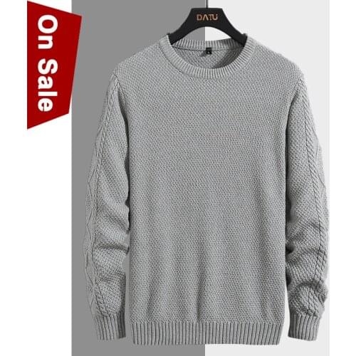 Winter Thick Pullover Sweater Men Cotton Knitted O-Neck Sweater Male Solid Autumn Warm Mens Sweaters Children Grey Black Red
