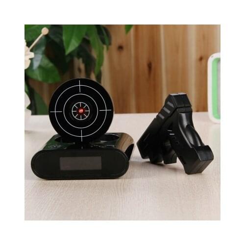 1Set Gun Alarm Clock / Shoot Alarm Clock / Gun O'Clock / Lock N Load Target Alarm Clock office gadgets