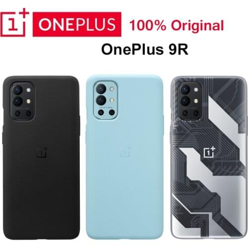 100% Original OnePlus 9R 9 R Sandstone Bumper Case 3D Toughened Tempered Glass Film Protective OnePlus Official Brand back Cover