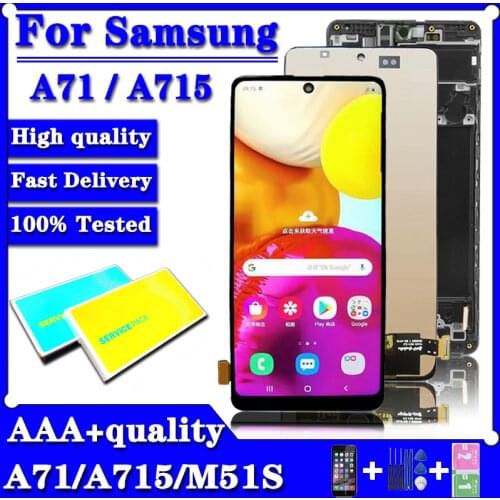 100% Tested 6.7" LCD For Samsung Galaxy A71 A715 A715F A716 M51S LCD Display Touch Screen Digitizer Assembly LCD Screen