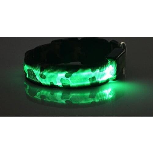 15PCS / LOT LED Pet Collar Glow Camouflage Dog Collar Pet Luminous Collar Strong And Durable