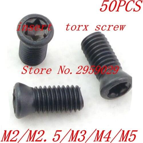 50pcs M2/M2.5/M3/M4/M5 CNC Insert Torx Screw for Replaces Carbide Inserts CNC Lathe Tool