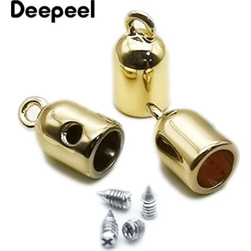 50pcs Deepeel 14*7.6mm Fashion Bag Metal Buckle Bag Strap Tassel Fringe Cap Hangers Cords Lock Stopper DIY Hardware Accessories