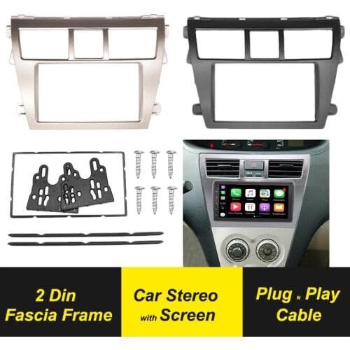 2Din Car Radio Multimedia Android Player Stereo Frame Fascia For Toyota Vios 2007-2012 Belta 2005-2008 Yaris Sedan 2006 GPS Navi