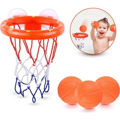 Basketball Hoop Balls Playset Little Boys Girls Bathtub Shooting Game Kids Toddlers Suctions Cups Stick Wall Toy