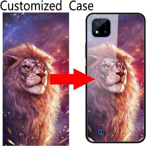 DIY Tempered Glass Cover For Oppo Reno 5 Lite A74 A94 A52 A72 A53 Realme C20 C11 2021 C25 8 Narzo 30 5G 30A C15 Customized Case