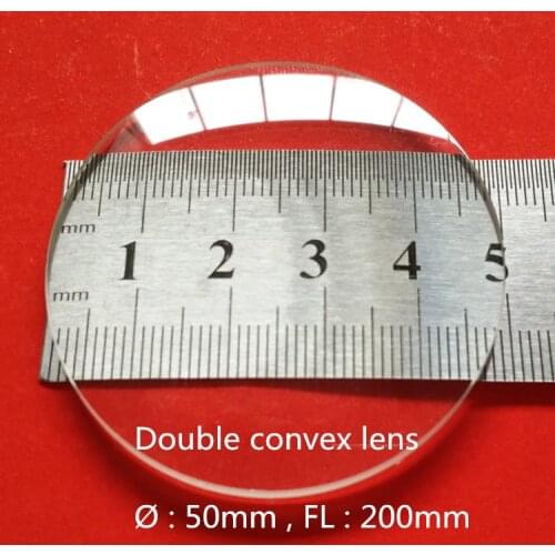 2 pcs double convex biconvex glass lens 50mm diameter 200mm focal length for physical optical Experiment