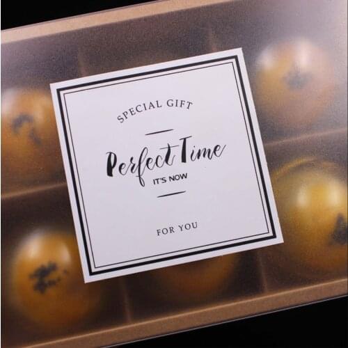 20Pcs/lot New White "perfect time"kraft Paper Label Sticker For Handmade Products DIY Self-adhesive Cake Packaging Label