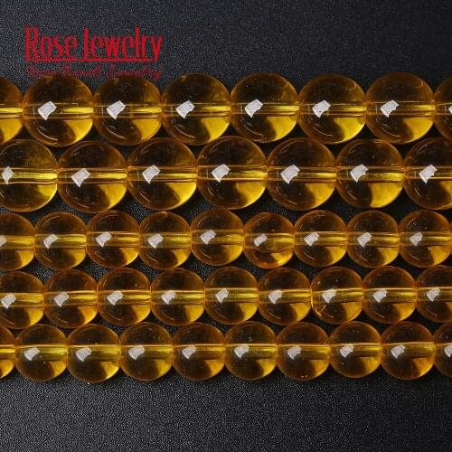 Smooth Yellow Glass Round Loose Beads for Needlework Jewelry Making Spacer Charm Beads Diy Bracelet Necklace 4 6 8 10 12 mm