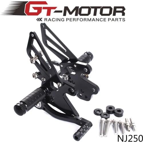 GT Motor - Full CNC Aluminum Motorcycle Adjustable Rearsets Rear Sets Foot Pegs For KAWASAKI NINJA250r 2008 2009 2010 2011 2012