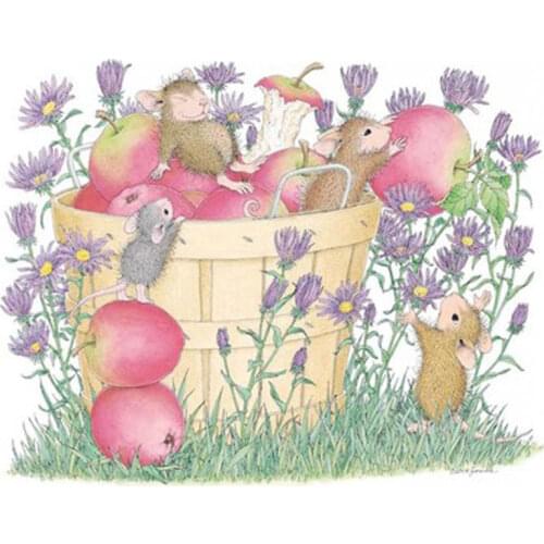 Squirrel eating apple patterns Counted Cross Stitch 11CT 14CT 18CT 28CT DIY Chinese Cross Stitch Kits Embroidery Needlework Sets