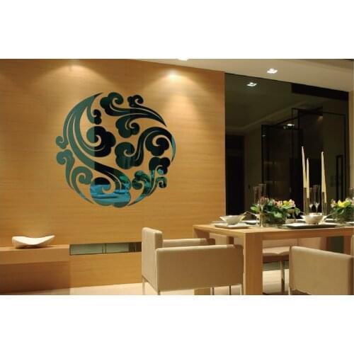 The classical phoenix cloud Ceiling Decor DIY Mirror 3D Wall Stickers Home Decoration Removable Accessory