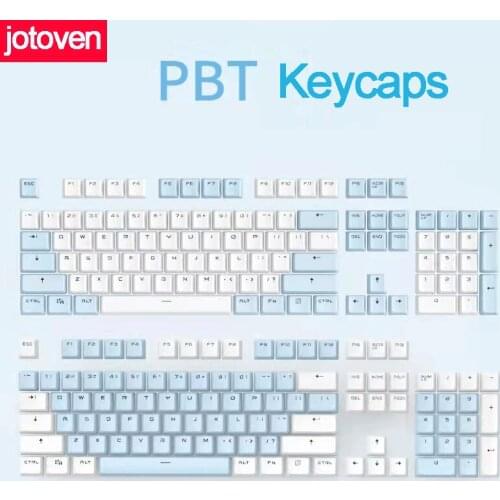 104 Keys PBT Double Injection Light-Transmitting Keycaps OEM Height Standard Suitable For Mechanical Keyboard PinkBlue and White