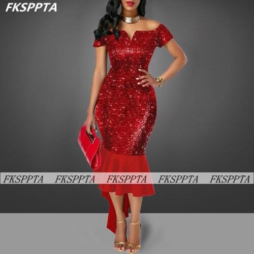 Red Mermaid Short Prom Dresses Off The Shoulder 2021 Sparkly Sequin Girls Graduation Homecoming Prom Party Gowns Plus Size