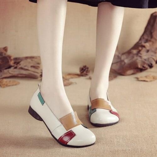 Square Toe Flat Shoes Womens Ballet Flats Woman Leather Moccasins Casual Loafers Girls Dressy Slip On Shoes For Women 2021