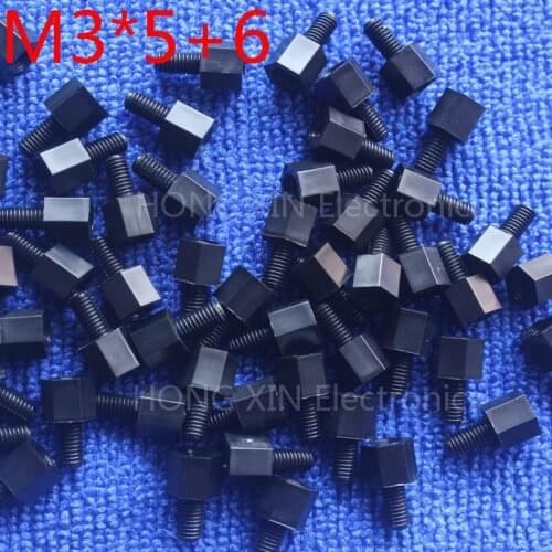 M3*5+6 Black Nylon Standoff Spacer Standard M3 Male-Female 5mm Standoff Kit Repair Set 100pcs