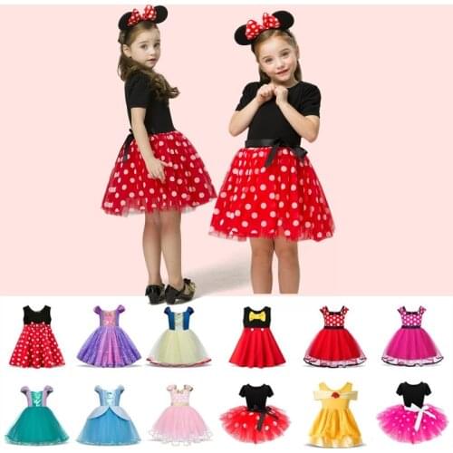 Fancy Mouse Dress 1 Year Birthday Dress For Christmas Costume Cosplay Up Kid Christmas Costume Polka Dot KidsVestidos 5t