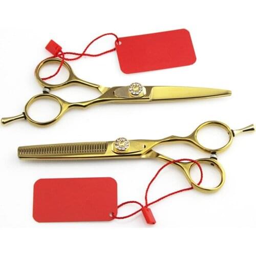 Customize professional Japan 440c 6.0 5.5 inch cut hair scissors bag thinning shears cutting barber hairdressing scissors set