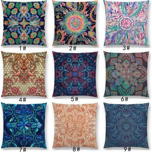 New Dream Art Flowers Gorgeous Floral Doodle Botanical Geometry Nature Pattern Retro Car Cushion Cover Sofa Throw Pillow Case
