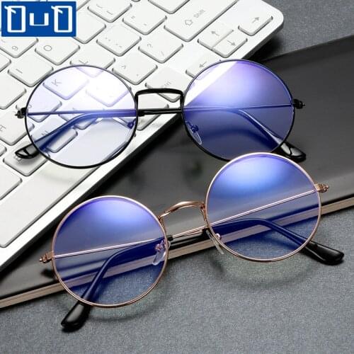 Qutzzmnd Retro Round Frame Anti-blue Radiation Glasses Ultralight Men Women Fashion Blue Light Blocking Glasses Eyewear Students