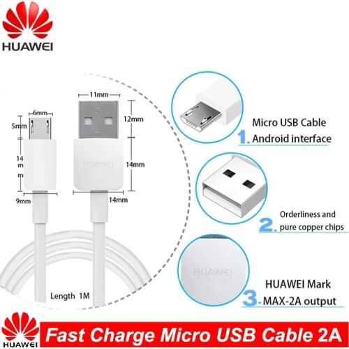 Original HUAWEI Cable 2A Fast Charger Micro USB cable For P7 P8/P9 Lite/P10 Lite Mate 7 8 S Honor 6X 7A 7C 5X 5A 6S