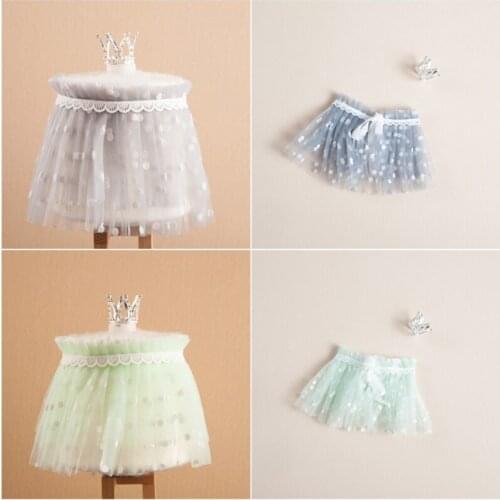 2Pcs Newborn Photography Props Short Skirts+Headwear Crown Clothes Headdress Set 69HE
