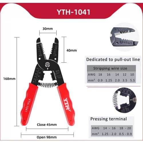 Wire Stripper Cutter Crimper Tool Wire And Cable Scissors Household Industrial Electrician Maintenance Essential YTH-1041