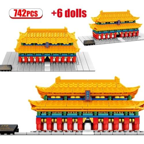 City Chinese Famous Architecture Taihe Palace Model Building Blocks Street View DIY House Bricks Toys For Children Kids