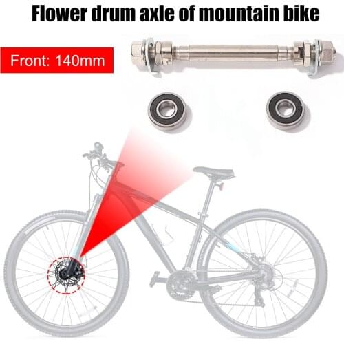 140\180mm Mountain Bike Front Rear Wheel Hub Axle with 2 Bearings MTB Bicycle Spindle shift Shaft Lever Cycling Replacement Part