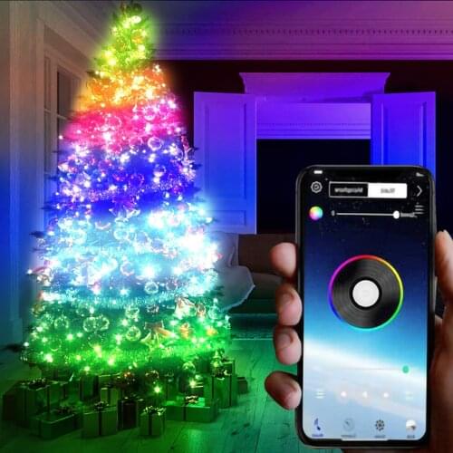 Usb Led String Light Bluetooth App Control String Lights Lamp Waterproof Outdoor Fairy Lights For Christmas Tree Decoration