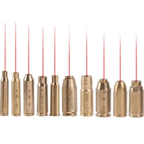 Bore Sight Tactical Red Dot Laser CAL 9MM .308R .223 .40 7.62x39MM 9MM Short Cartridge Sighter Brass Copper Boresighter