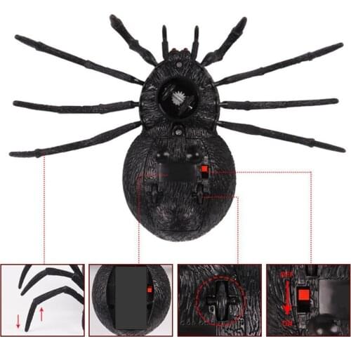 Creative Remote Control Simulation Spider Prank Toy Decoration Control Climbing Wall Halloween Spider RC Remote Spider Toy F2A0
