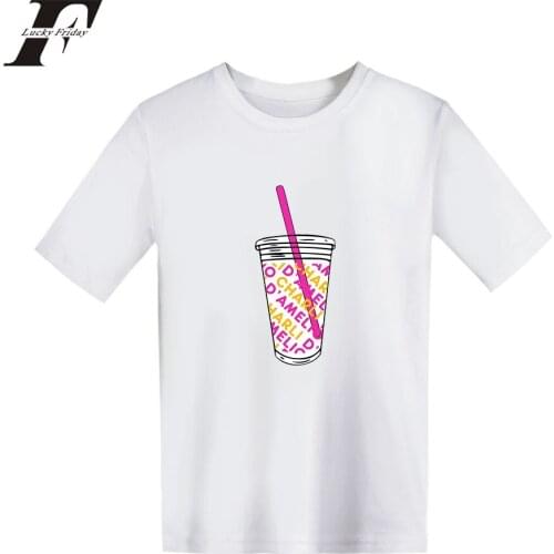 Ice Coffee Splatter T Shirt Funny T-shirt 2020 Print Oversize O-neck Short Sleeve Unisex Women/men Charli Damelio Girl Casual