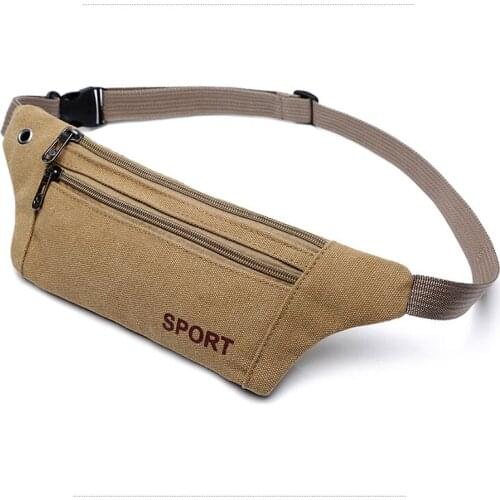 Men Casual Durable Fanny Waist Pack Male Waist Bags Belt Canvas New Hip Bum Military Bag Pouch Three Zipper Pocket
