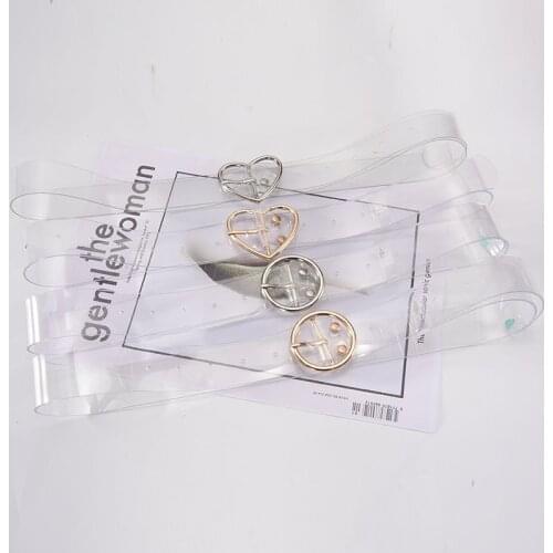 Women Waist Belt Resin Transparent Long Belt Dress Band Belt Heart Pin Buckle Mujer Cinturone Leather Strap