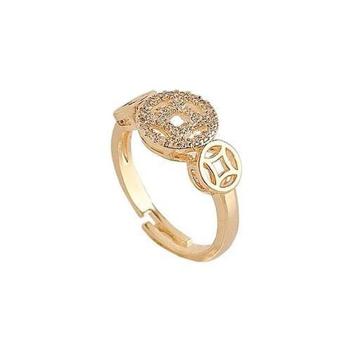 2021 index finger simple fashion copper coin ring femininity sense of small personality web celebrity ring