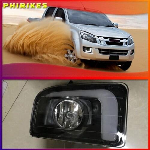1 set LED DRL Daytime Running Lights 12V ABS Fog Lamp Cover with turn signal For ISUZU D-MAX DMAX 2014 2015