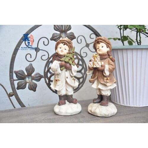 2pc/set Rustic Painted Cute Doll Garden Terrace Fun Decorations Living Room Ornaments Valentines Day Gifts