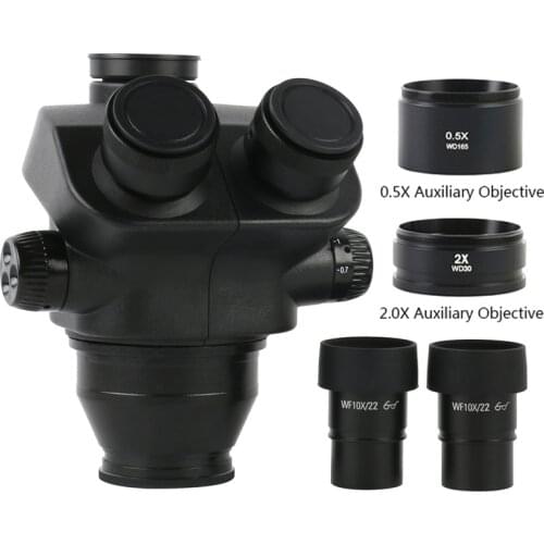 7X-50X Stereo Microscope Trinocular Microscope Head + WF10X/22mm Eyepiece Rubber Eye-Guards Microscope Accessories