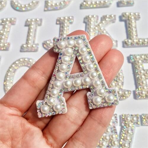English Alphabet Color Diamond Pearl Letter Stickers Cloth Paste DIY Cake Decoration Accessories Wedding Decoration Custom Name