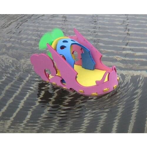 Electric Boat Ship Fashion Battery Power Educational Play For Intelligence Toys Fancy Elementary Science Toy Eva Bricolage 2021