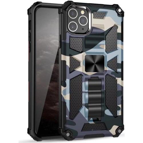 Camouflage Invisible Bracket Phone Case For iphone 12 11 mini pro x xs max xr 7 8 plus Shockproof Stand Cover coque Fundas