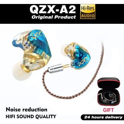 QZX-A2 1DD Dynamic Earphones HIFI Bass Earbuds In Ear Monitor Earphones Sport Noise Cancelling Headset for TRN CCA KZ TFZ