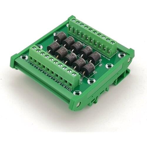 DIN rail mountable Diode Protection Terminal Block 6A2 6A/200V Diode Terminal Block