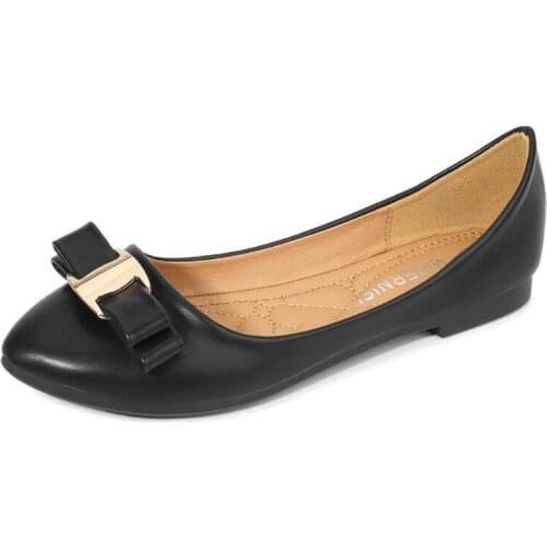 MAIERNISI Plus Size 46 Fashion Sweet Apricot Black Red Flats Women Casual Pointed Toe Flat Loafers New Party Dress Shoes M001-13