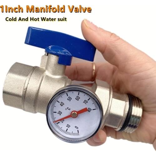 Inlet And Outlet Spherical Brass Ball Valve Manifold Valve Connected With Manifold For Floor Heating Parts DN25&1Inch