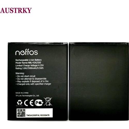 New 2500mAh NBL-43A2500 Battery For TP-Link Neffos C7s TP7051A TP7051C Rechargeable Li-polymer Batteries + Tracking Code