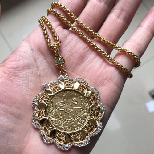Islam muslim turkey Coin Arab Coin pendant necklace accept drop shipping